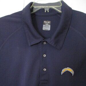 Reebok Mens S/S NFL Los Angeles Chargers Football Polo Shirt - Size Large
